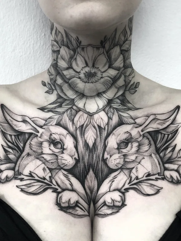 Graphic tattoo by Natalia Perrote in Praha