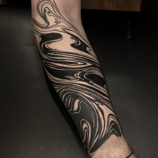 Abstract tattoo by Daan Boets in Haarlem