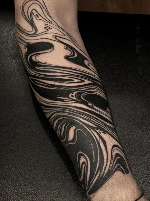 black abstract татуировка на forearm #45211 | Тату мастер Daan Boets