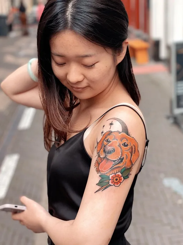 female color neo traditional tatuaje en upper arm #45216 | Tatuador Israel Celli