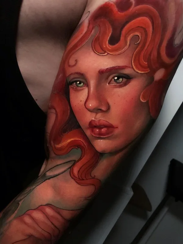female color realism Tatuaggio su full sleeve #45316 | Tatuatore Oash Rodriguez