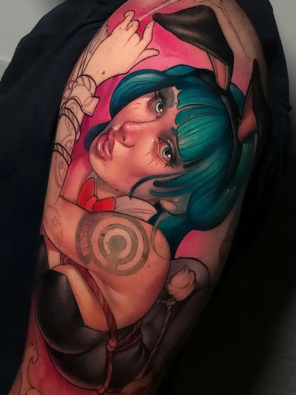 female color anime Tatuaggio su upper arm #45312 | Tatuatore Oash Rodriguez