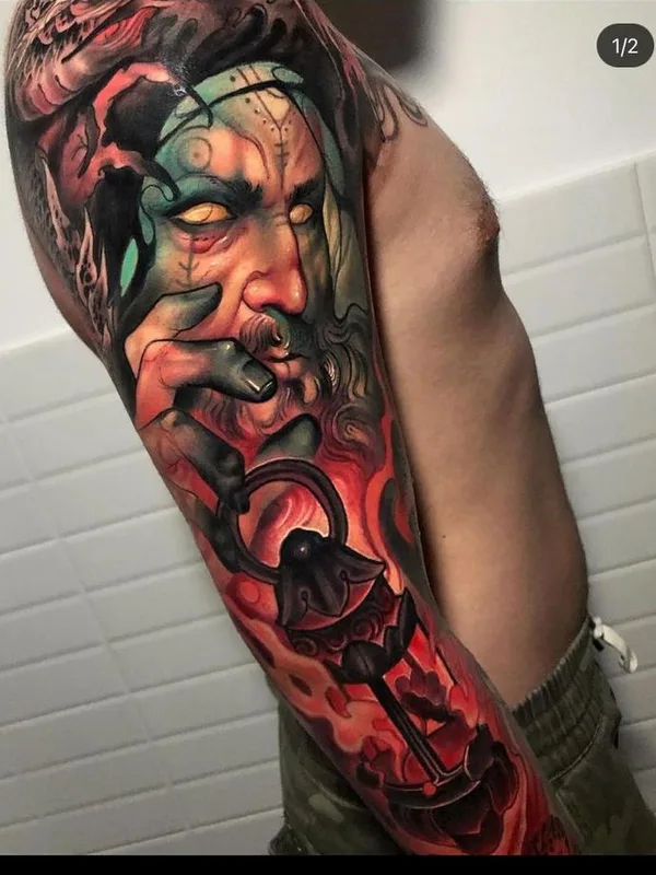 male color realism Tatuaggio su full sleeve #45314 | Tatuatore Oash Rodriguez