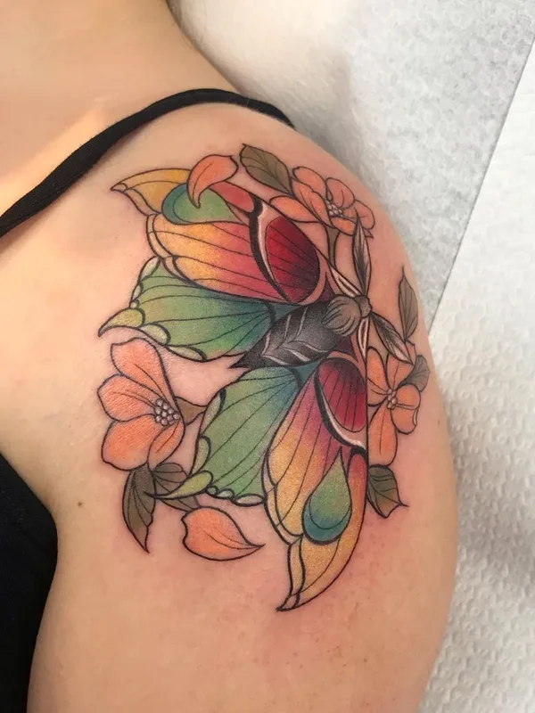 female color illustrative Tatuaggio su shoulder #45332 | Tatuatore Iris Jasperse 