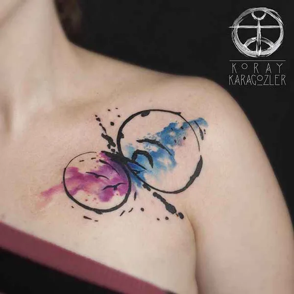 Watercolor tattoo by Koray Karagözler in Antalya