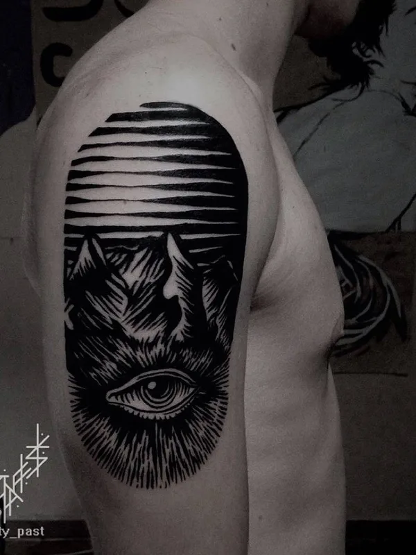 black blackwork татуировка на shoulder #4982 | Тату мастер Евгений Неделько