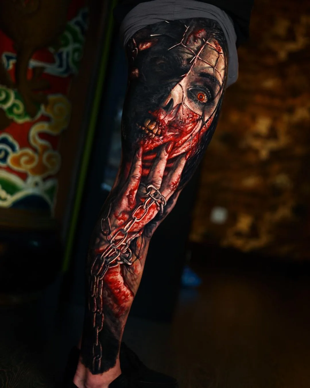 Horror tattoo by Adrian Sanchez