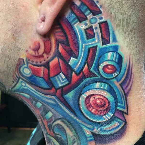 Biomechanical tattoo by Mike Cole