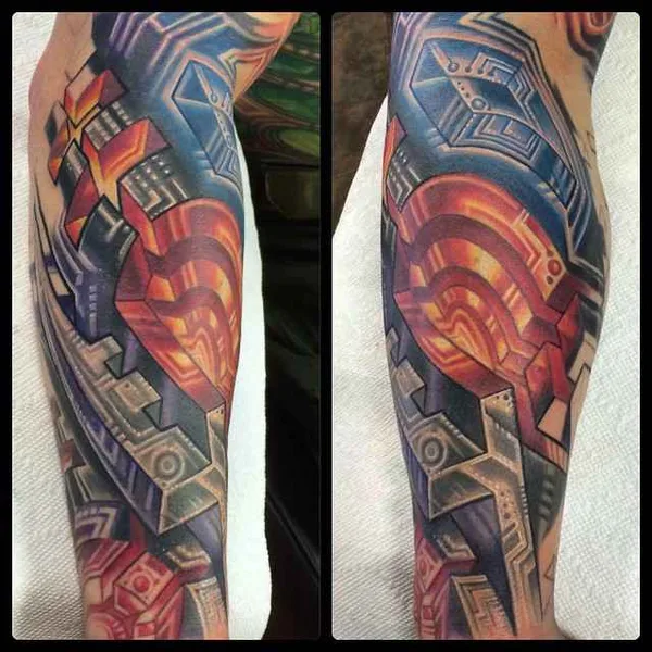 Biomechanical tattoo by Mike Cole