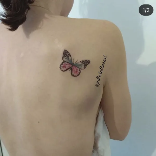 Graphic tattoo by Juliane Visser in Snells Beach