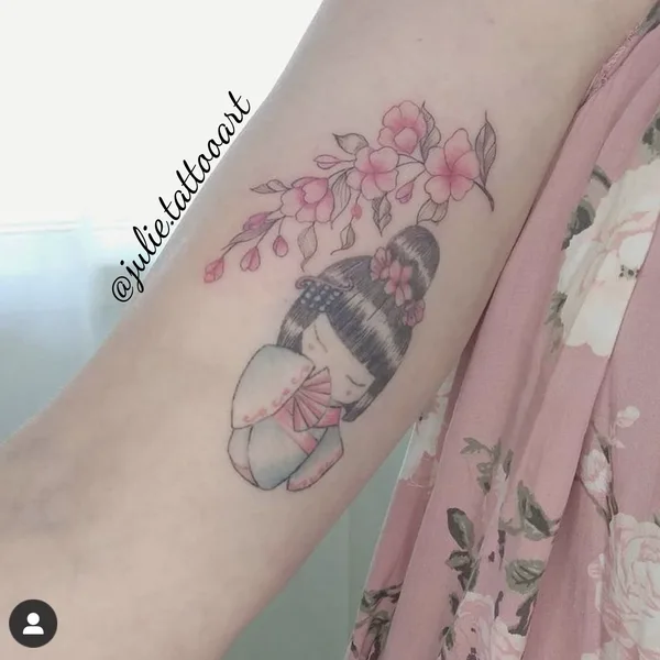 Graphic tattoo by Juliane Visser in Snells Beach