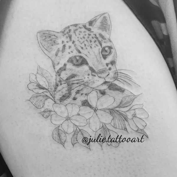 Graphic tattoo by Juliane Visser in Snells Beach