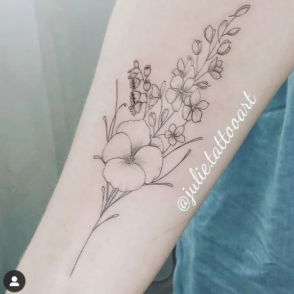 Graphic tattoo by Juliane Visser in Snells Beach