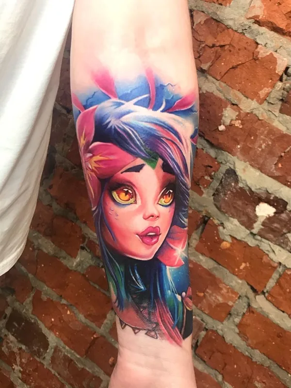 female color illustrative татуировка на forearm #38419 | Тату мастер Алексей Мазунин
