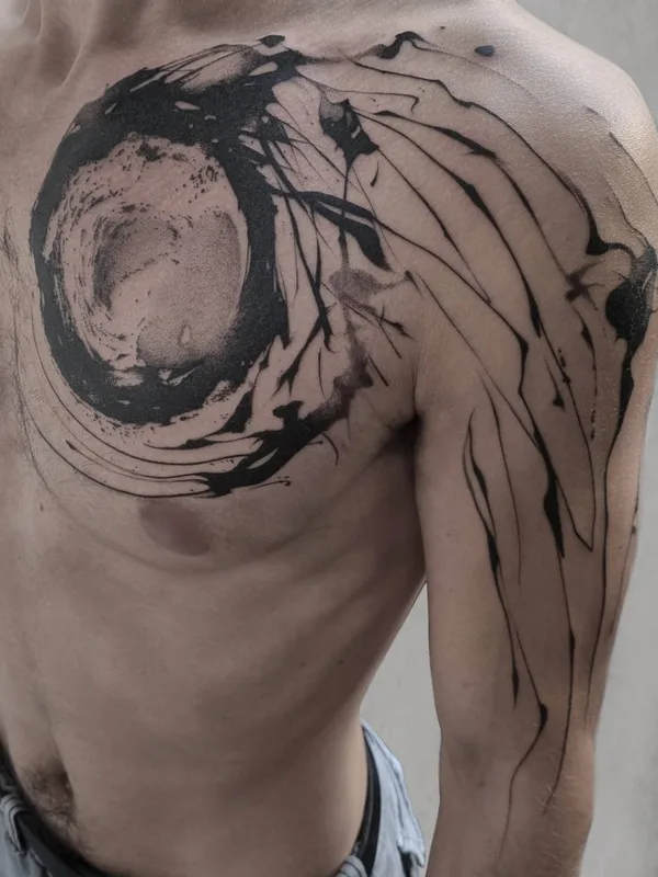 male black abstract татуировка на chest #62657 | Тату мастер Specimen