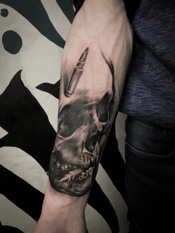 black and grey black and grey Tatuaggio su forearm #34879 | Tatuatore Михаил Хвостенко