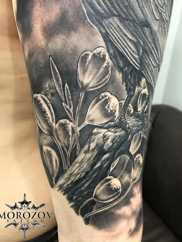 black and grey black and grey 纹身 在 forearm #51051 | 纹身师 Слава Морозов