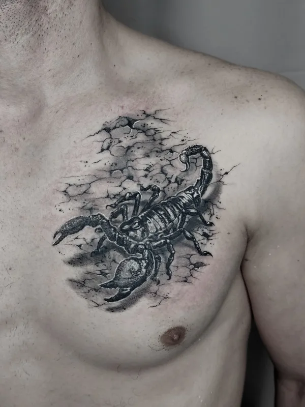 male black and grey realism Tatuaggio su chest #64338 | Tatuatore Любаня LuCh