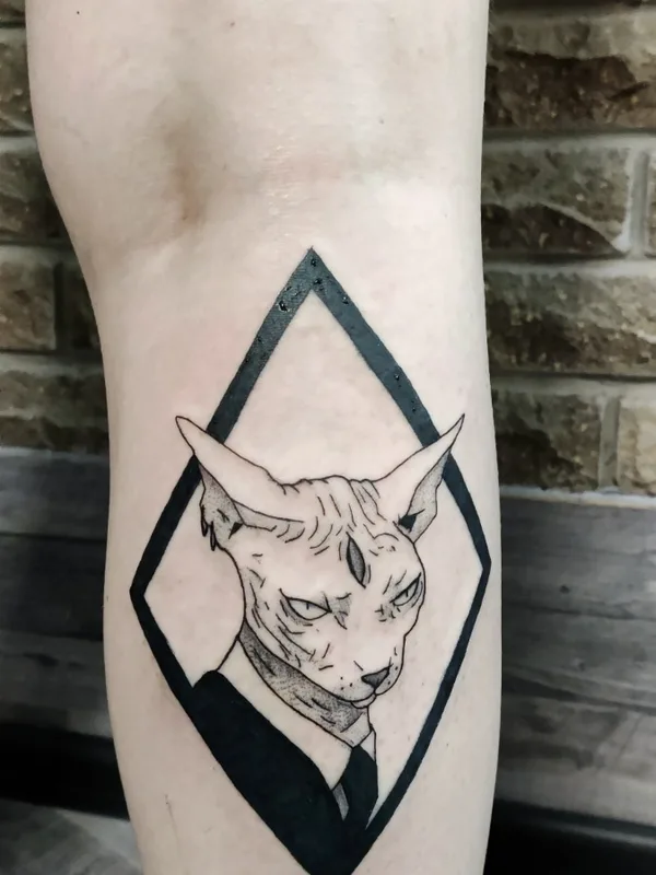 black blackwork татуировка на calf #64378 | Тату мастер Violetta Shargorodska