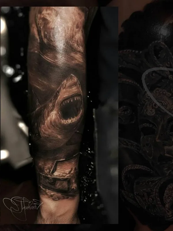 black and grey realism татуировка на forearm #29004 | Тату мастер Слава Яровой