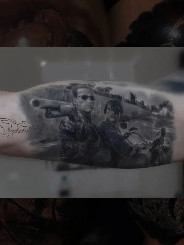 black and grey realism татуировка на forearm #29011 | Тату мастер Слава Яровой