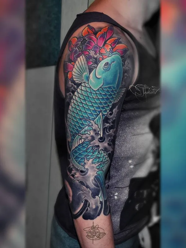 color japanese татуировка на full sleeve #29003 | Тату мастер Слава Яровой