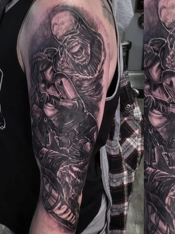 black and grey realism 타투 부위 full sleeve #65133 | 타투이스트 Jerry Woempner 