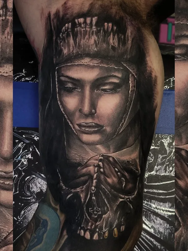 black and grey realism 타투 부위 upper arm #65137 | 타투이스트 Jerry Woempner 