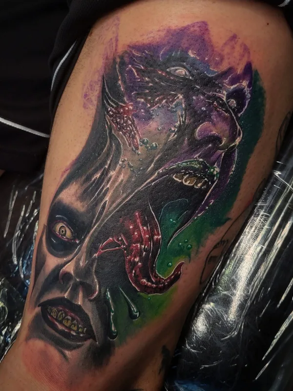 color realism 타투 부위 thigh #65136 | 타투이스트 Jerry Woempner 