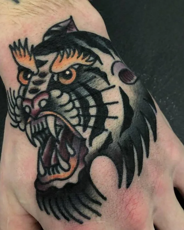 color traditional tattoo on back of hand #29472 | Tattoo Artist Babaev Ivan