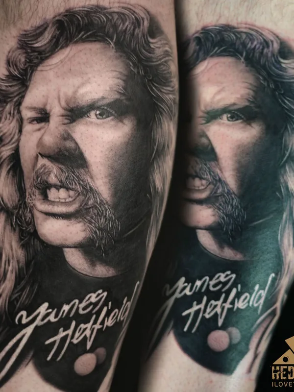 black and grey realism tattoo auf calf #36183 | Tätowierer Алексей Ульянов