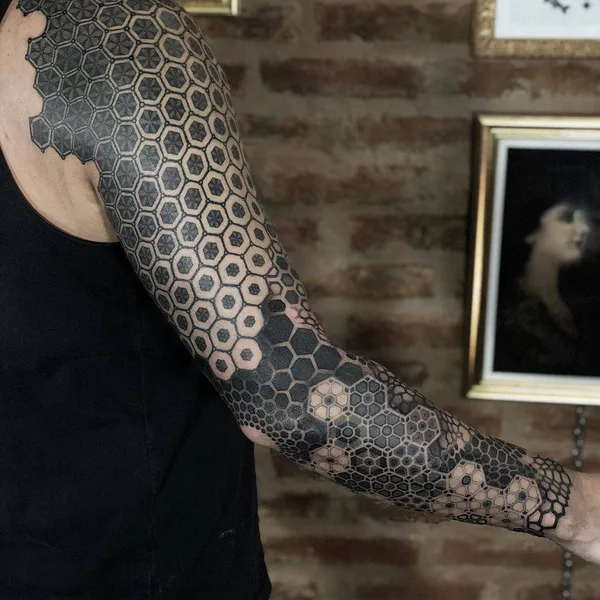 Ornamental tattoo by Eric Stricker in Barcelona