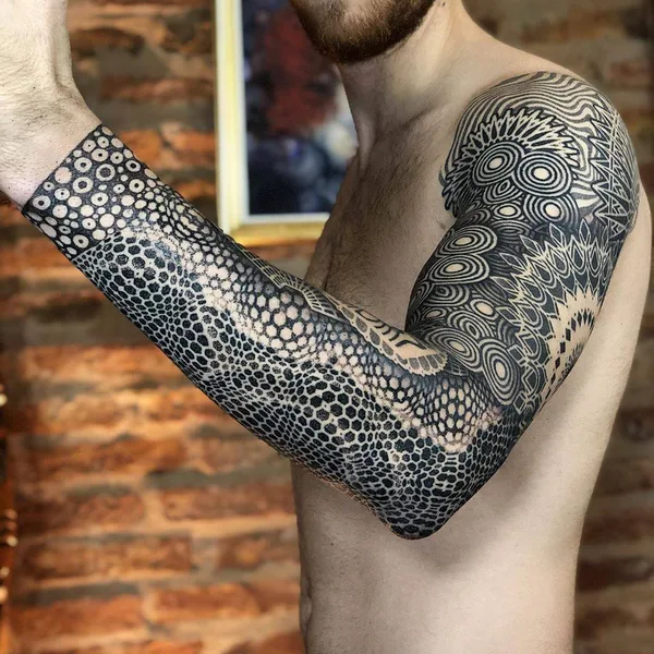 Ornamental tattoo by Eric Stricker in Barcelona