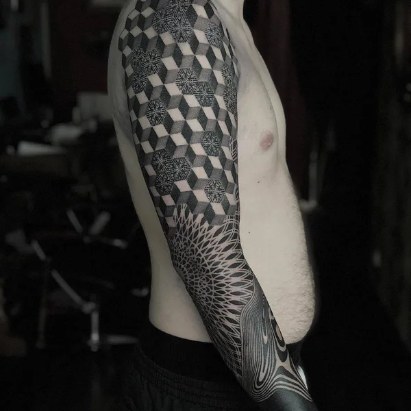 Ornamental tattoo by Eric Stricker in Barcelona