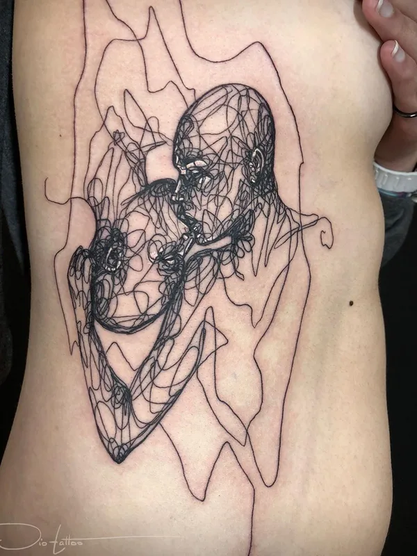 black linework татуировка на side #36519 | Тату мастер Jio Maia
