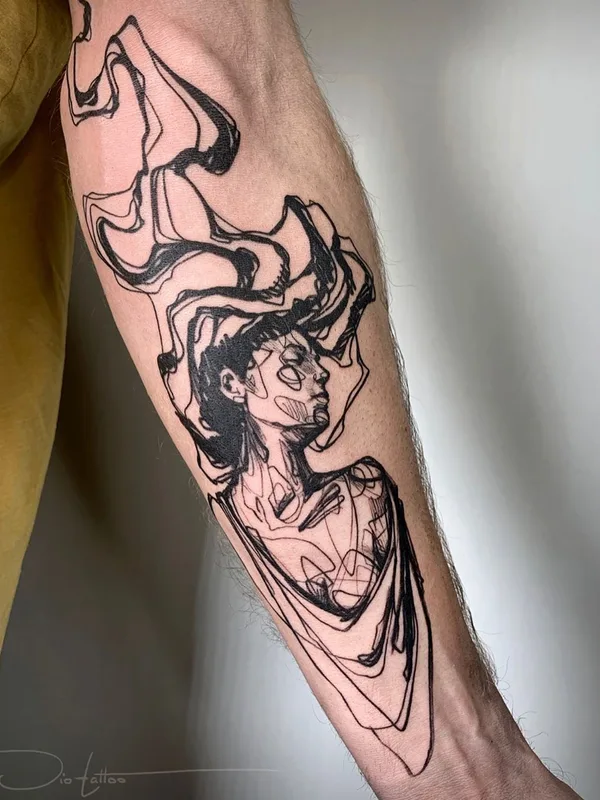 black sketch татуировка на forearm #36513 | Тату мастер Jio Maia