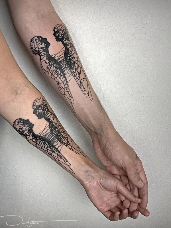 black linework татуировка на forearm #36523 | Тату мастер Jio Maia