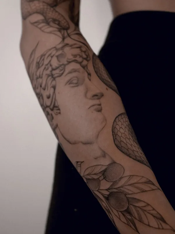 black and grey sketch татуировка на forearm #55461 | Тату мастер Полина Лихачева | Polyashatattoo