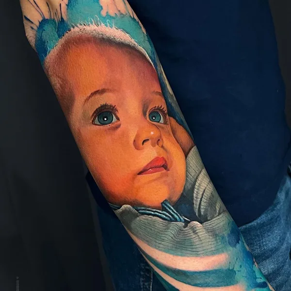 Portrait tattoo by Galina Simakina in Moscow