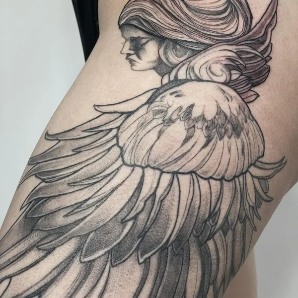 Graphic tattoo by Настя mlvtsktattoo in Барнаул