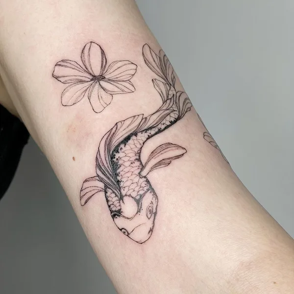 Graphic tattoo by Настя mlvtsktattoo in Барнаул
