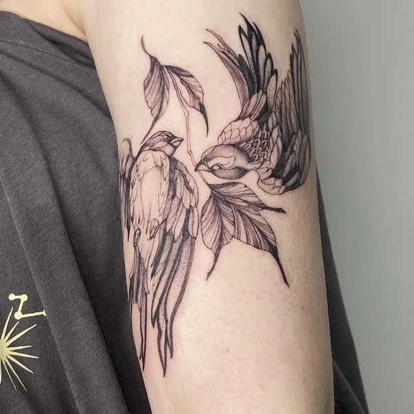 Graphic tattoo by Настя mlvtsktattoo in Барнаул