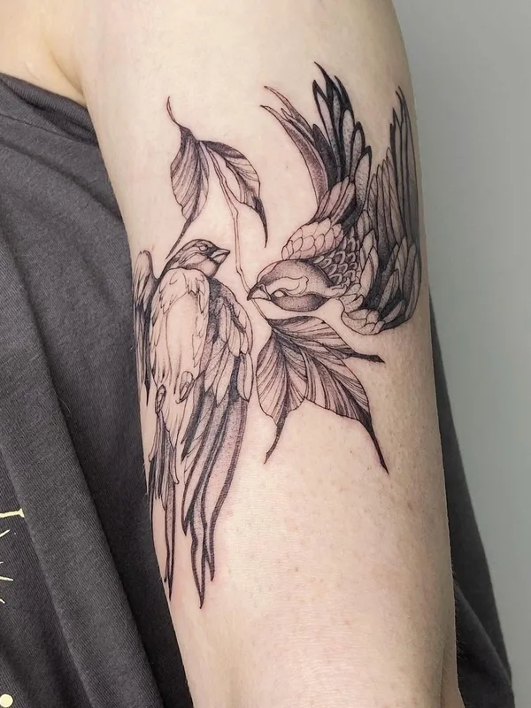 black and grey fineline 纹身 在 forearm #55502 | 纹身师 Настя mlvtsktattoo