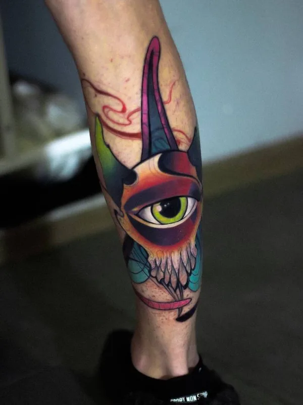 color illustrative Tatuaggio su calf #31699 | Tatuatore Илья Черник