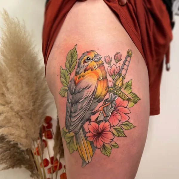 Botanical tattoo by Iryna Yanovska in Berlin