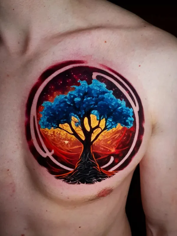 male color illustrative татуировка на chest #72128 | Тату мастер Александр Зуев