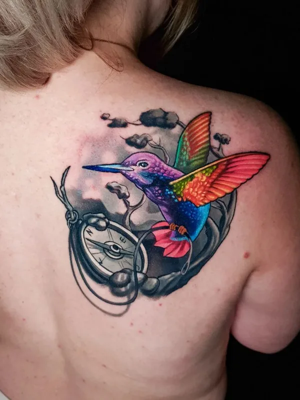 female color realism татуировка на shoulder blade #72127 | Тату мастер Александр Зуев