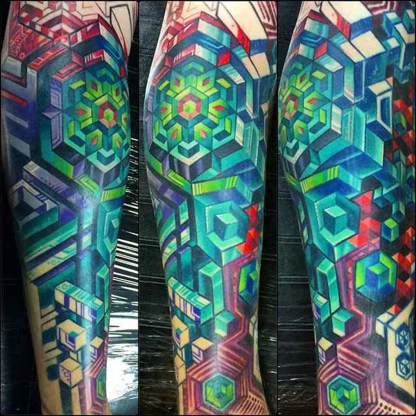 Biomechanical tattoo by Mike Cole