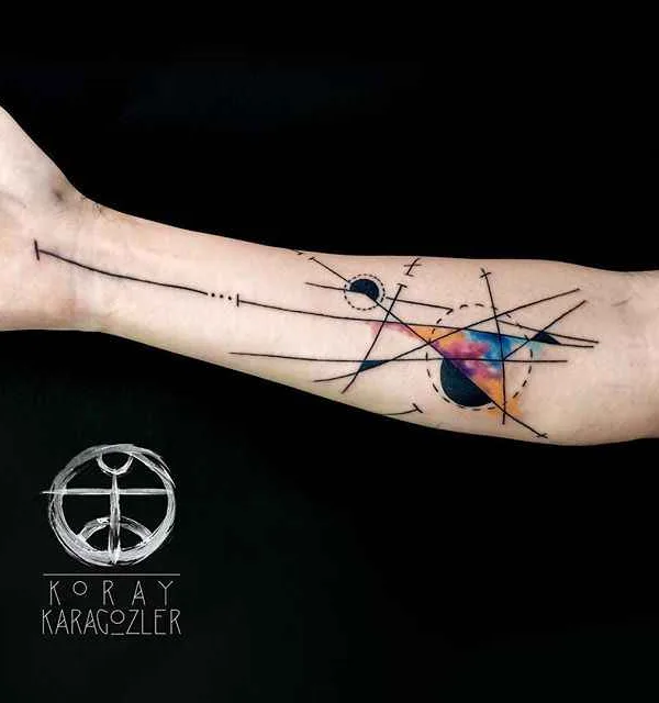color abstract tatouage sur forearm #309 | Artiste tatoueur Koray Karagözler