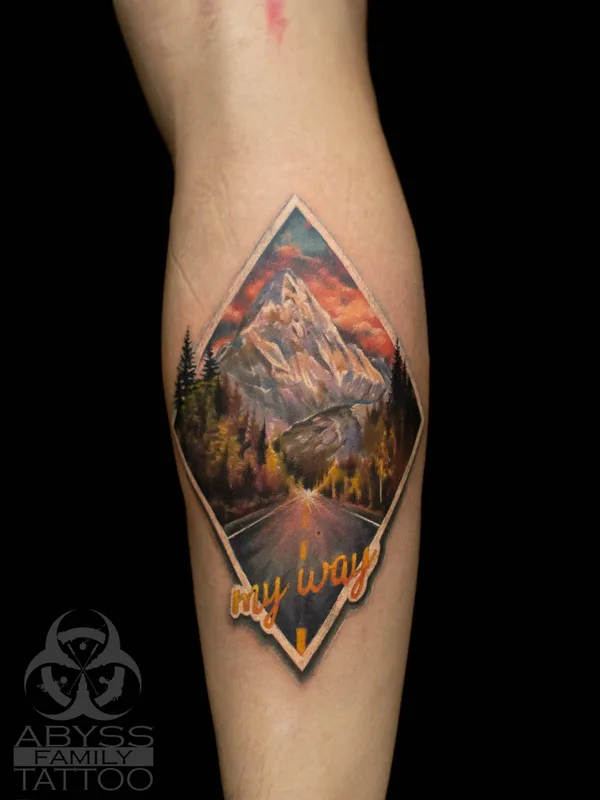 color realism tatouage sur calf #32454 | Artiste tatoueur Александр Эбисс